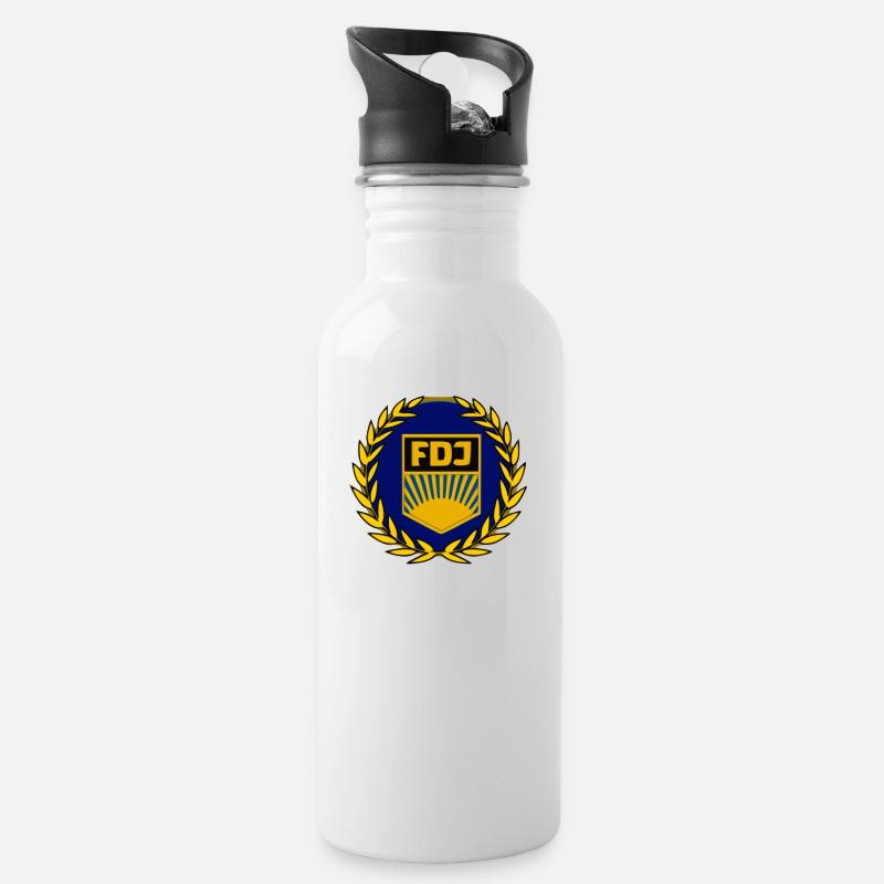 Emblème FDJ - Gourde avec paille intégrée - blanc