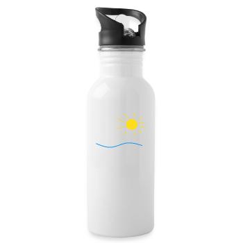 Soleil et mer - Gourde avec paille intégrée - blanc - Droite