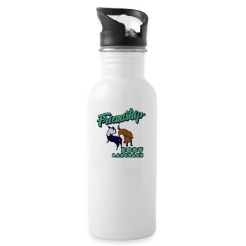 Friendship dogs - Water bottle with straw - white - Right