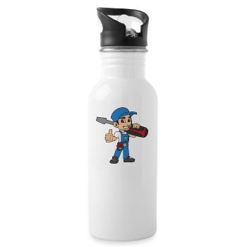 Elektriker - Trinkflasche mit integriertem Trinkhalm - Weiß - Rechts