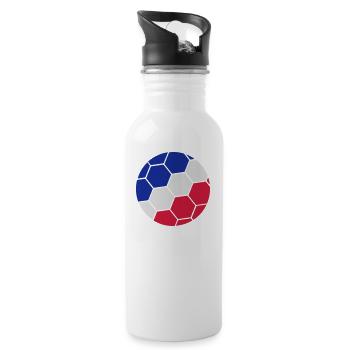 Ball Italy French Football France Fan - Water bottle with straw - white - Right