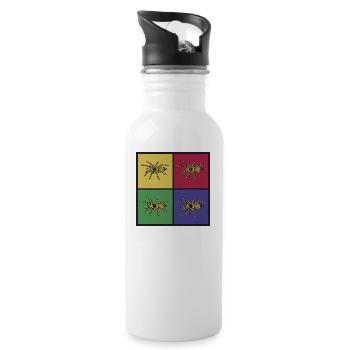 Pop-Art Spinne Vogelspinne - Trinkflasche mit integriertem Trinkhalm - Weiß - Rechts
