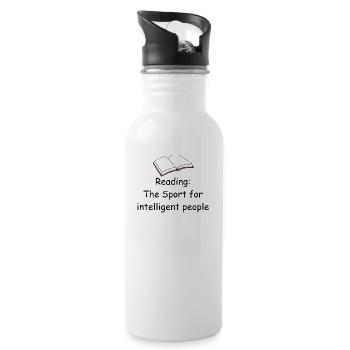 Lesen - Trinkflasche mit integriertem Trinkhalm - Weiß - Rechts