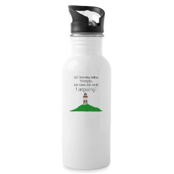 Ich muss nur nach Langeoog! - Trinkflasche mit integriertem Trinkhalm - Weiß - Rechts