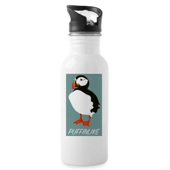 Puffin Puff Papageientaucher - Trinkflasche mit integriertem Trinkhalm - Weiß - Rechts