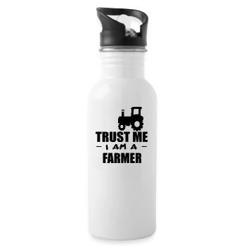 trust me i m a farmer 2 - Water bottle with straw - white - Right