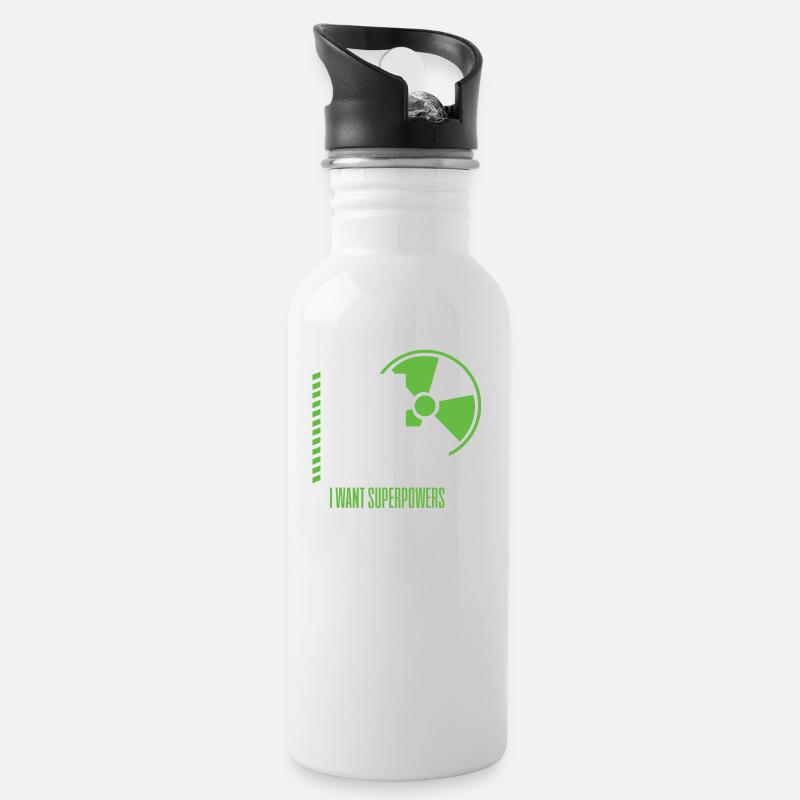 Radioaktiv Nerds Wissenschaft Geschenk Physik - Trinkflasche mit integriertem Trinkhalm - Weiß