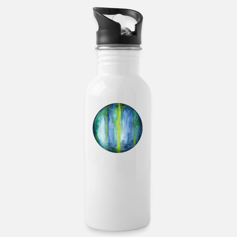 Uranus - Trinkflasche mit integriertem Trinkhalm - Weiß