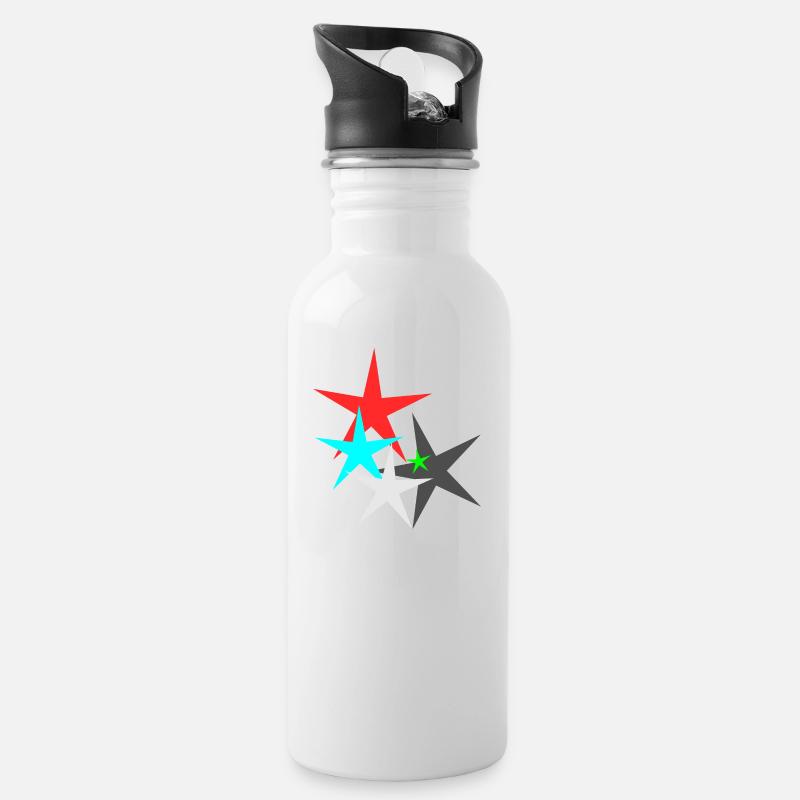 Star Star - Water bottle with straw - white