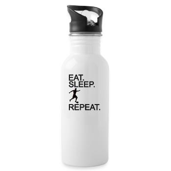 Soccer Eat Sleep Repeat - Soccer - Water bottle with straw - white - Right