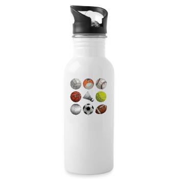 ball Sports - Water bottle with straw - white - Right