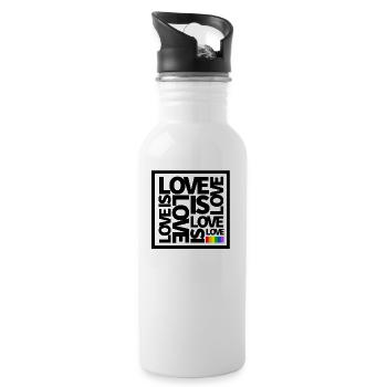 L'amour est l'amour Gay Pride LGBT - Gourde avec paille intégrée - blanc - Droite