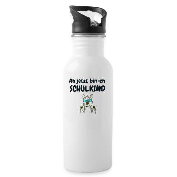 geschenk einschulung junge - Trinkflasche mit integriertem Trinkhalm - Weiß - Rechts