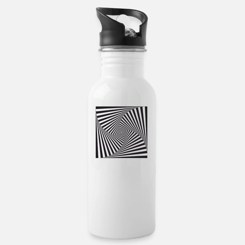 optische Täuschung - Trinkflasche mit integriertem Trinkhalm - Weiß