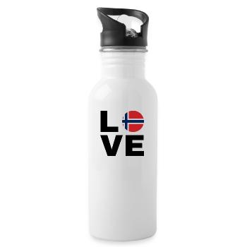 Norway Love - Norway Love - Gift Nord-Fan - Water bottle with straw - white - Right