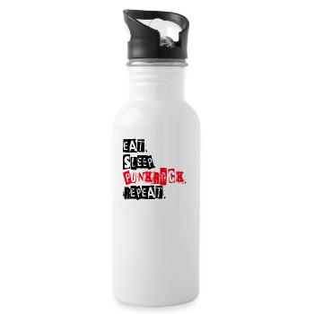 Punk Rock Punk Rock Music Festival Gift - Water bottle with straw - white - Right