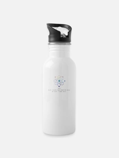 atom - Water bottle with straw - white