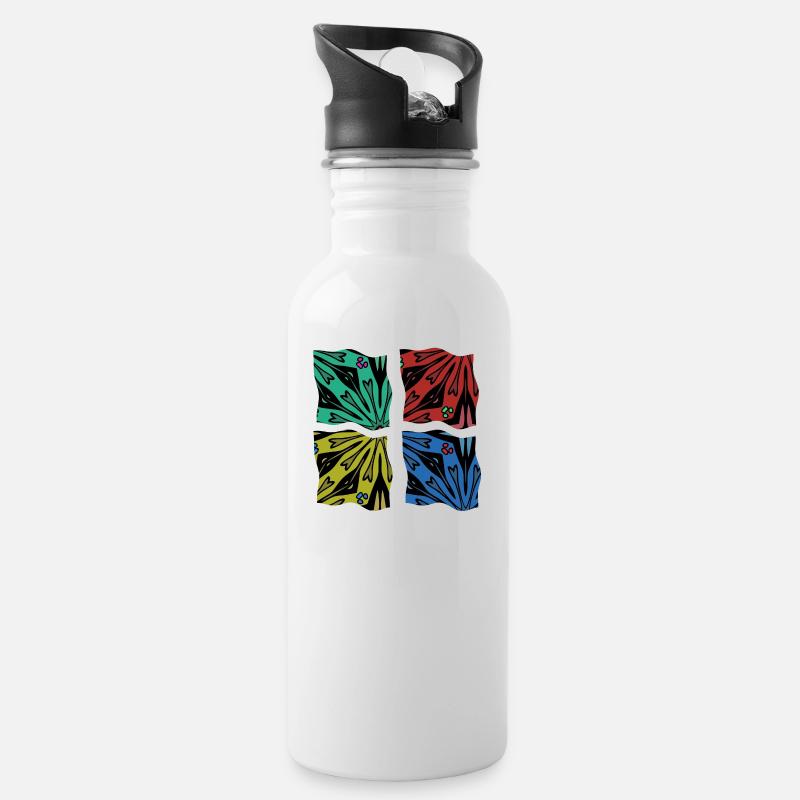 L’abstraction - Gourde avec paille intégrée - blanc