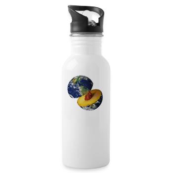 La terre de pêche! - Gourde avec paille intégrée - blanc - Droite