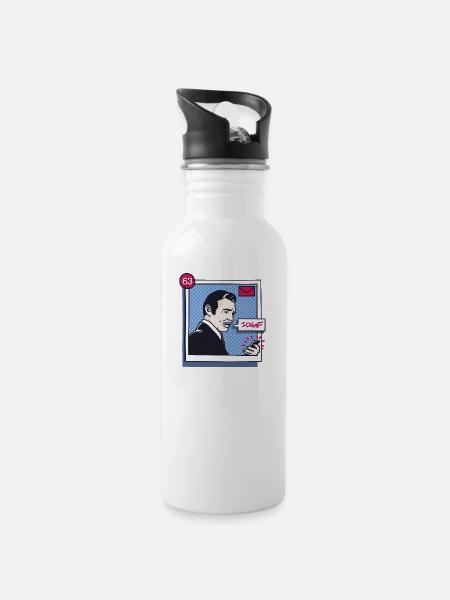 Ehrlich Mein E-Mail-Server - Trinkflasche mit integriertem Trinkhalm - Weiß