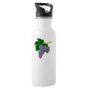 Grapes - Water bottle with straw - white - Right