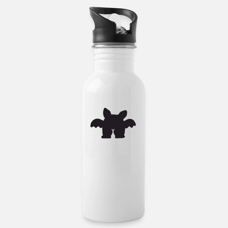 Vampir - Trinkflasche mit integriertem Trinkhalm - Weiß