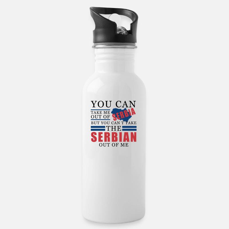 Serbie - Gourde avec paille intégrée - blanc