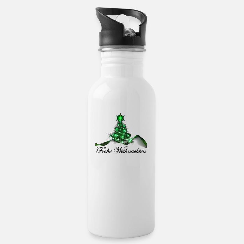 Merry Christmas - Water bottle with straw - white
