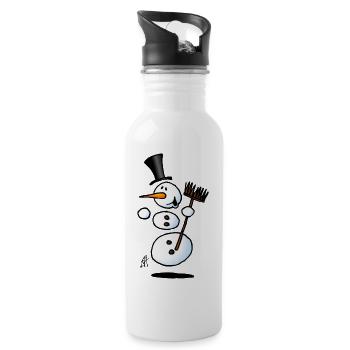 Dancing snowman - Water bottle with straw - white - Right