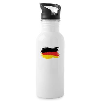 Germany Deutschland Flagge - Trinkflasche mit integriertem Trinkhalm - Weiß - Rechts