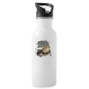 Cheeky as a sparrow it is popularly called - Water bottle with straw - white - Right