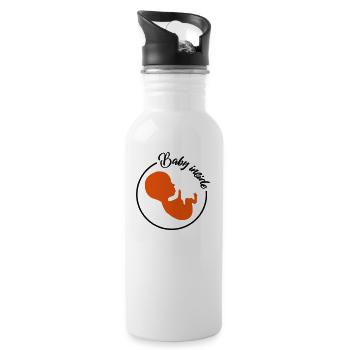 baby inside | pregnant pregnancy inside mom - Water bottle with straw - white - Right