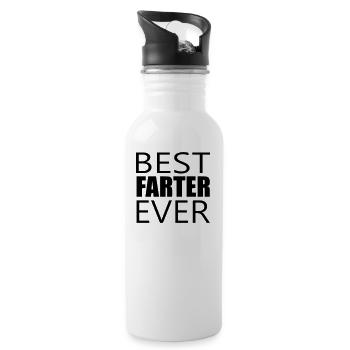 best farter ever - Water bottle with straw - white - Right