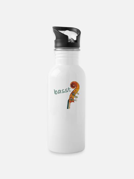 bass1 3 - Trinkflasche mit integriertem Trinkhalm - Weiß
