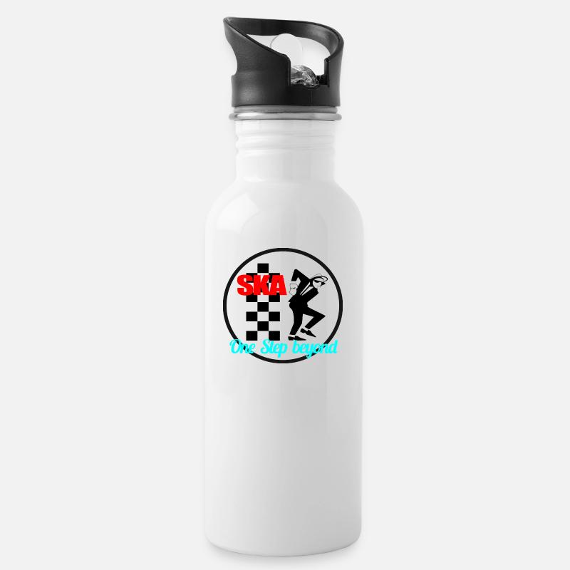 Ska Patch - Trinkflasche mit integriertem Trinkhalm - Weiß