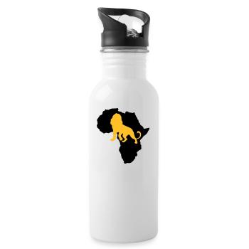 Afrique Lion continent wildnis safari animaux sauvages - Gourde avec paille intégrée - blanc - Droite