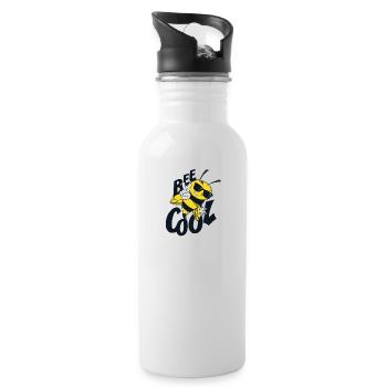 Cool Biene Imker Honig Bee Geschenk bestäuben - Trinkflasche mit integriertem Trinkhalm - Weiß - Rechts