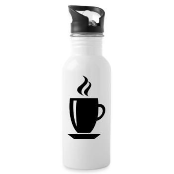 Kaffee Tasse - Trinkflasche mit integriertem Trinkhalm - Weiß - Rechts