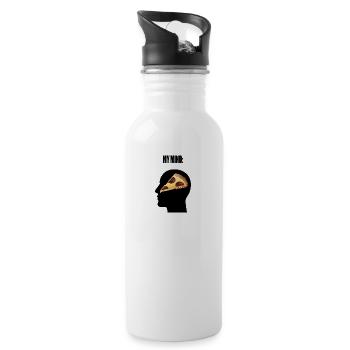 Pizza Foodie - Trinkflasche mit integriertem Trinkhalm - Weiß - Rechts