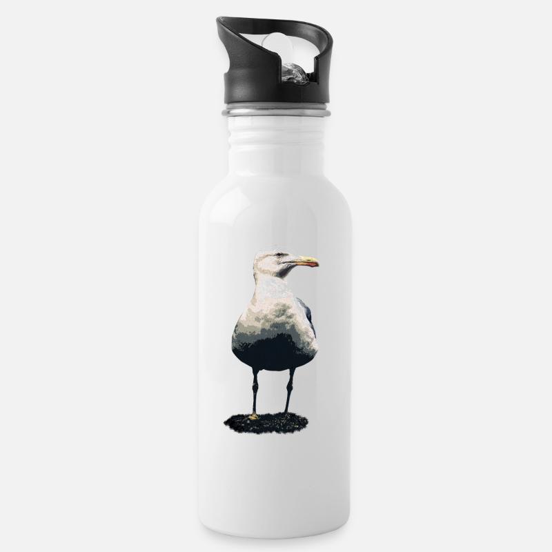 mouette - Gourde avec paille intégrée - blanc