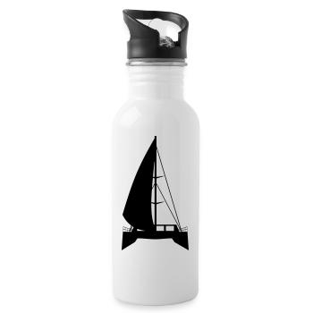 Katamaran_Lagoon_Style - Trinkflasche mit integriertem Trinkhalm - Weiß - Rechts