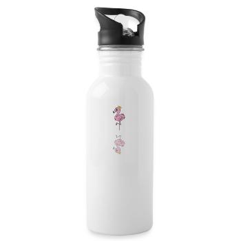 FLAMINGO - Trinkflasche mit integriertem Trinkhalm - Weiß - Rechts