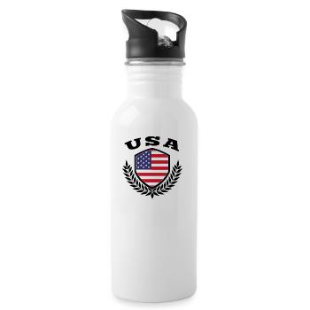 Etats-Unis drapeau cadeau - Gourde avec paille intégrée - blanc - Droite