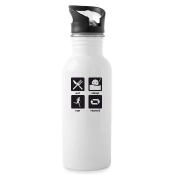 Lauf Shirt run - Trinkflasche mit integriertem Trinkhalm - Weiß - Rechts