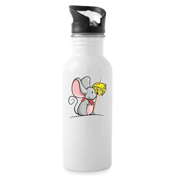 Mouse with cheese - Water bottle with straw - white - Right