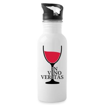 IN VINO VERITAS 2c verre de vin - Gourde avec paille intégrée - blanc - Droite