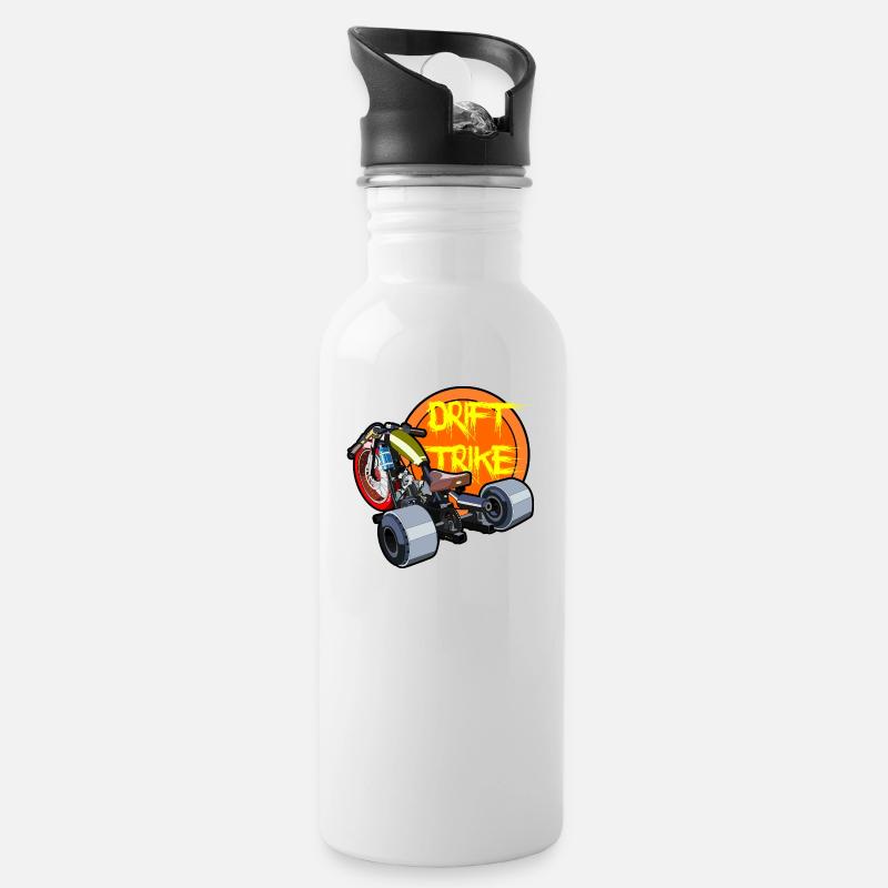 Drift Trike - Water bottle with straw - white