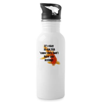 its ok to eat fish nirvana - Water bottle with straw - white - Right