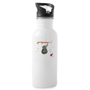 schaukeln mit Eichhörnchen - Trinkflasche mit integriertem Trinkhalm - Weiß - Rechts