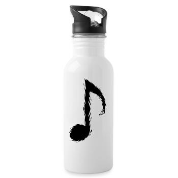 Musik Note Schwarz Musiknote - Trinkflasche mit integriertem Trinkhalm - Weiß - Rechts